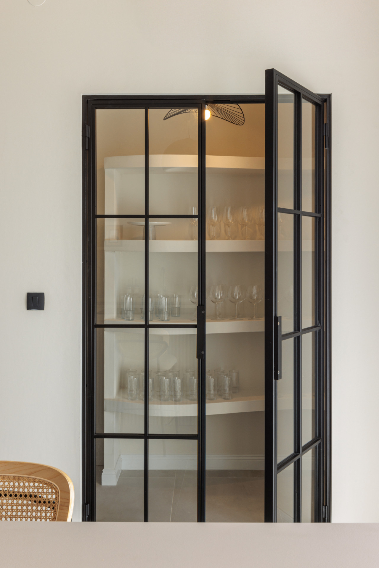 Villa Casa NoTa glass pantry detail