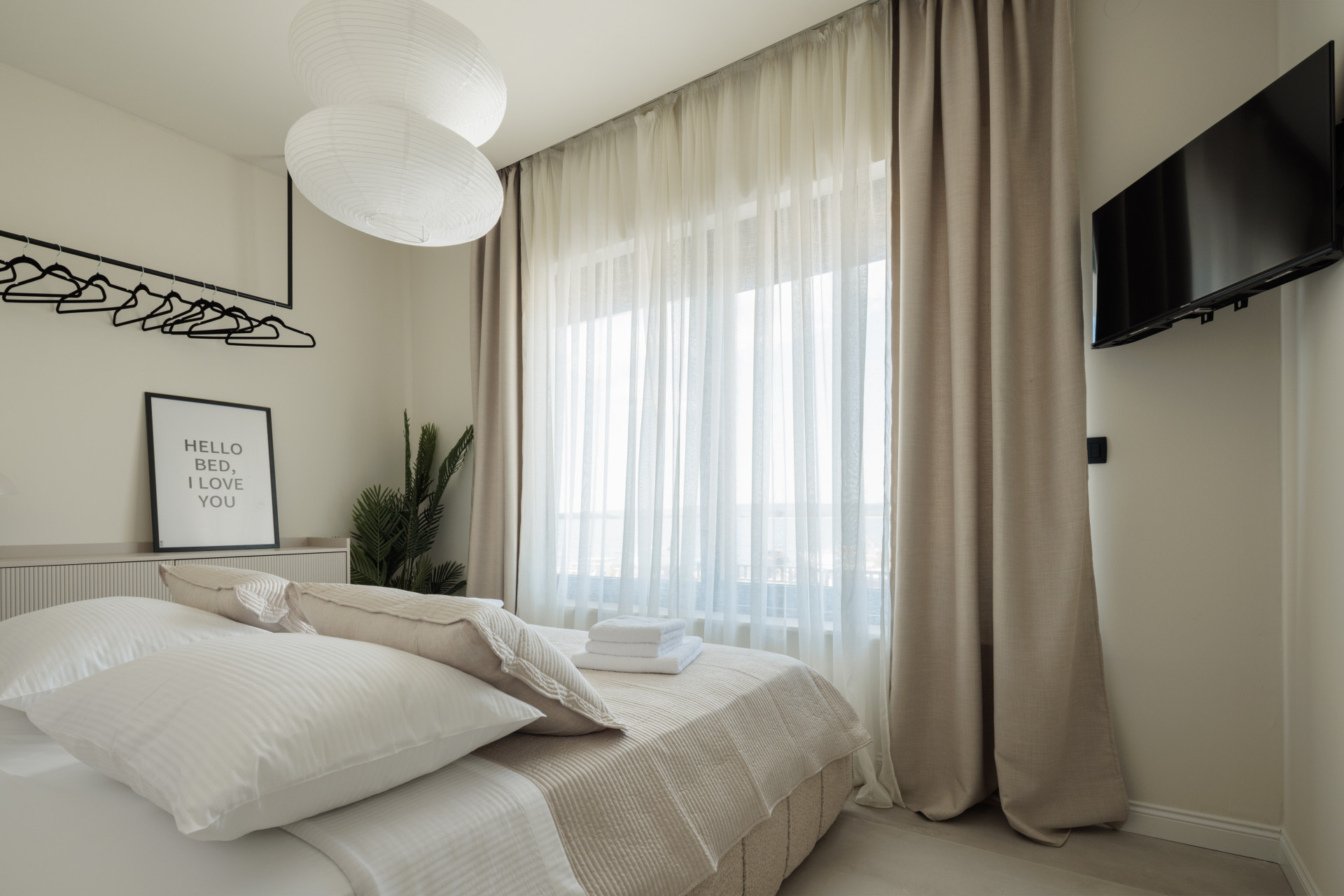 Villa Casa NoTa bedroom with soft neutral tones