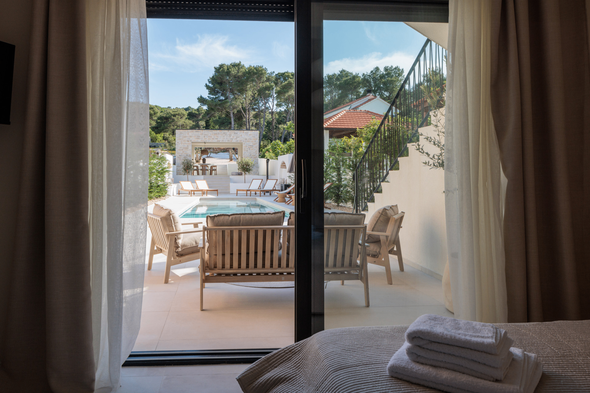 Villa Casa NoTa pool view from the bedroom