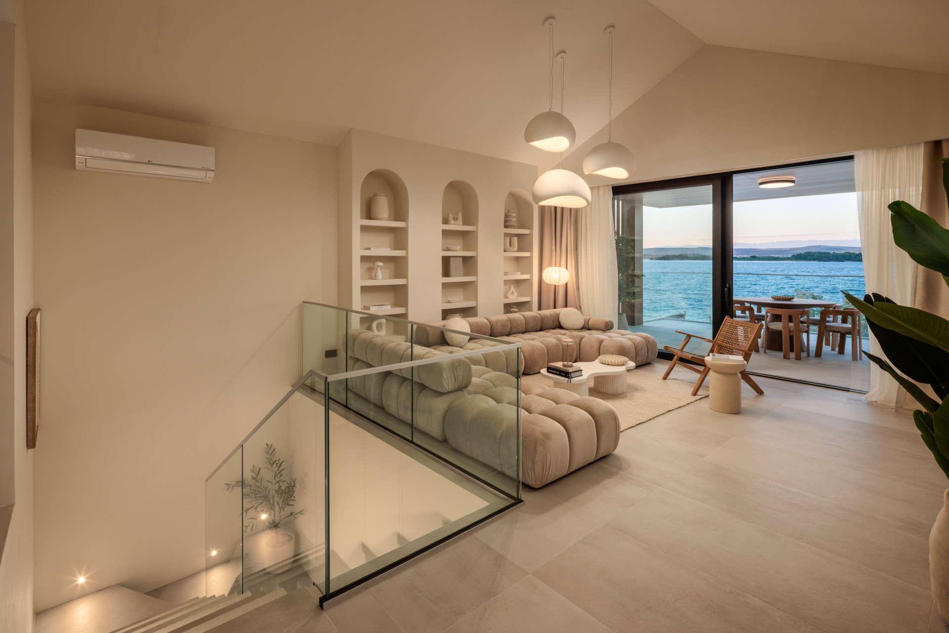 Villa Casa NoTa interior at sunset